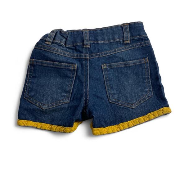 Y2K Blue Denim Shorts with Yellow Trim Limited Too Girls Small - Picture 4 of 4